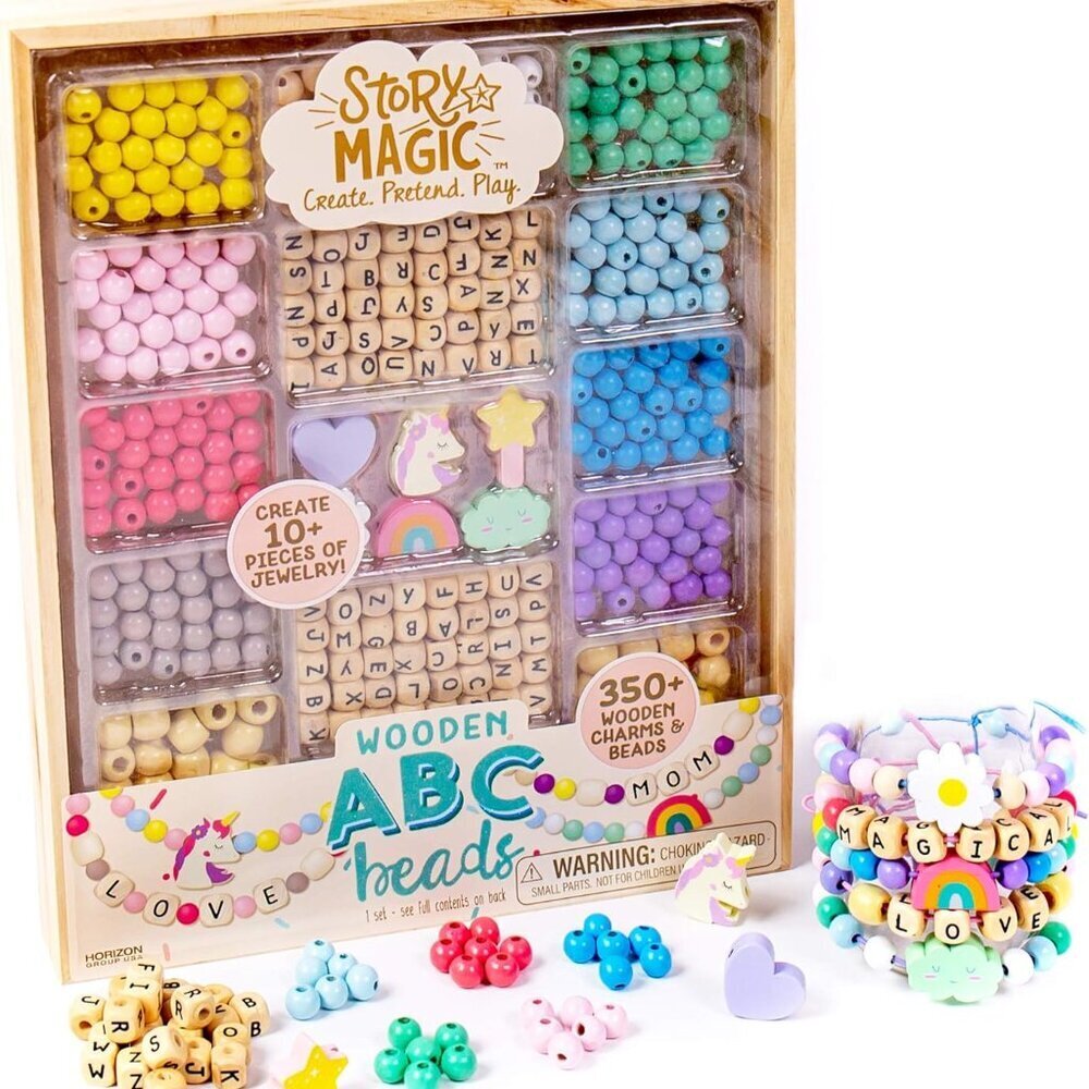 Wooden ABC Beads by , Premium Wood Jewelry Making Kit, Makes 10+ Pieces of Jewel